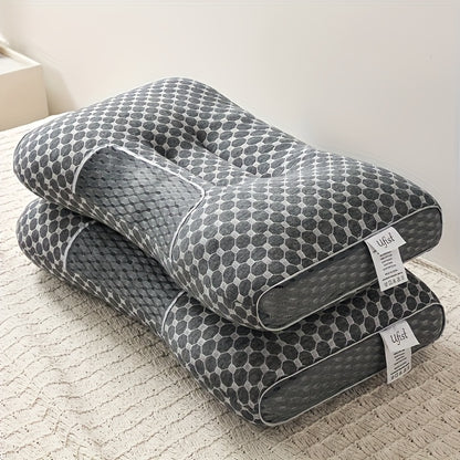 Almohada Cervical de Plumas de Ganso – Ergonómica, Cómoda y de Alta Calidad para Aliviar el Dolor de Cuello (Azul, Mediana)