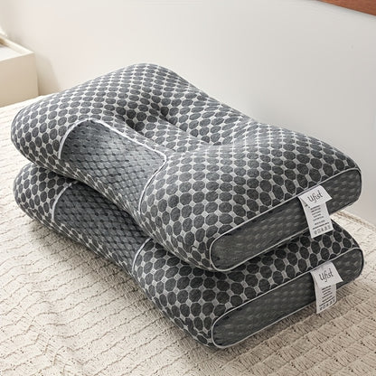 Almohada Cervical de Plumas de Ganso – Ergonómica, Cómoda y de Alta Calidad para Aliviar el Dolor de Cuello (Azul, Mediana)