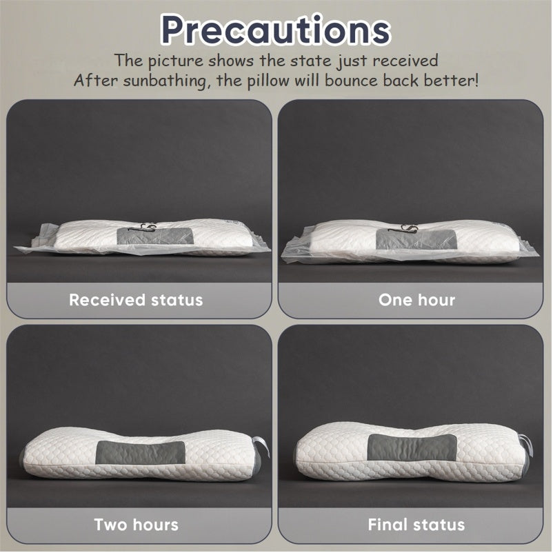 Almohada Cervical de Plumas de Ganso – Ergonómica, Cómoda y de Alta Calidad para Aliviar el Dolor de Cuello (Azul, Mediana)