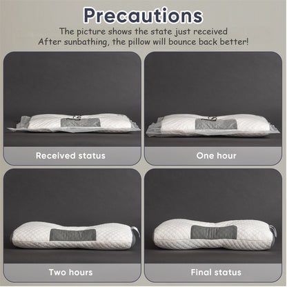 Almohada Cervical de Plumas de Ganso – Ergonómica, Cómoda y de Alta Calidad para Aliviar el Dolor de Cuello (Azul, Mediana)