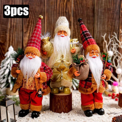 1~4PCS 2025 ChrisNavidad tmas Decoration for Home Santa Claus Plush Doll 30cm Party Decor Xmas Ornaments New Year Gift