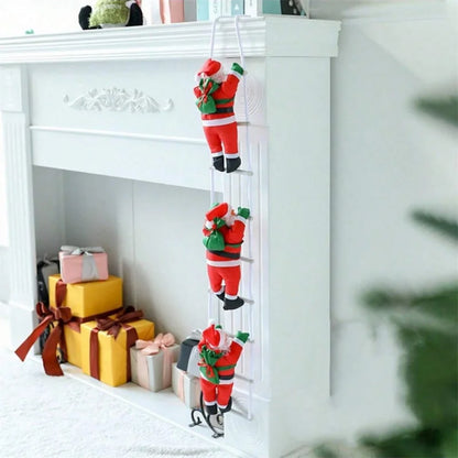 Climbing Rope Santa Claus Plush Doll, Christmas Toy Gift, Fireplace Decoration, Christmas Home Decor, Holiday Ornament