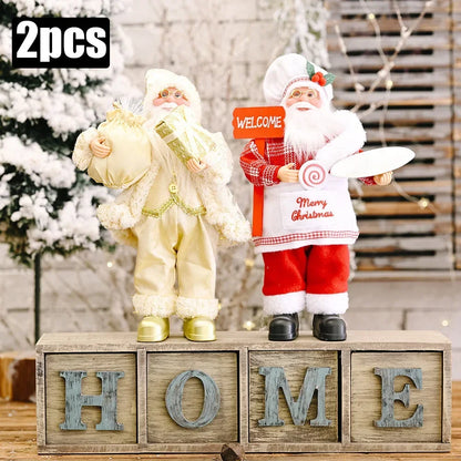1~4PCS 2025 ChrisNavidad tmas Decoration for Home Santa Claus Plush Doll 30cm Party Decor Xmas Ornaments New Year Gift