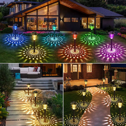 Luces Solares de Jardín IP67, RGB/Cálido, para Senderos y Exteriores