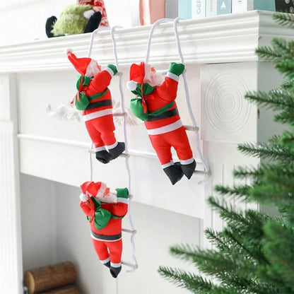 Climbing Rope Santa Claus Plush Doll, Christmas Toy Gift, Fireplace Decoration, Christmas Home Decor, Holiday Ornament
