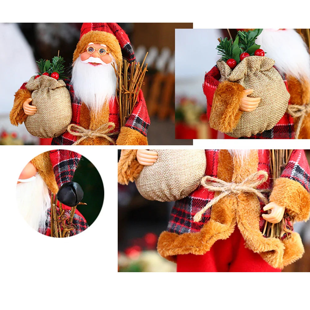 1~4PCS 2025 ChrisNavidad tmas Decoration for Home Santa Claus Plush Doll 30cm Party Decor Xmas Ornaments New Year Gift