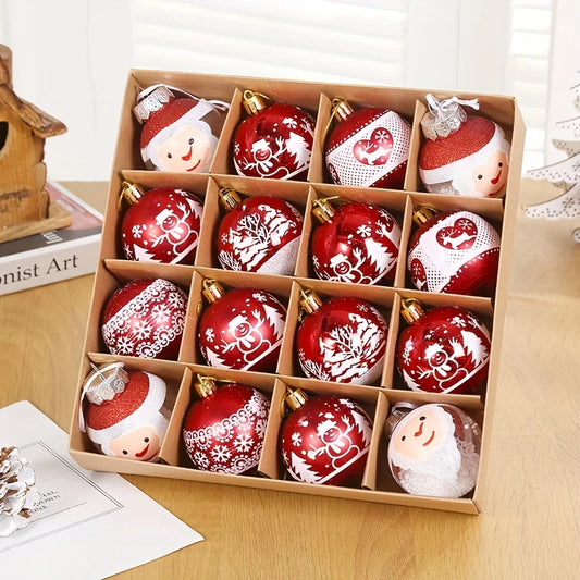 16pcs Christmas Ball Christmas Tree Decoration Ornaments for Home Decor Halloween New Year Navidad Pendant Ball Accessories
