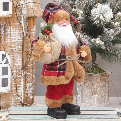 1~4PCS 2025 ChrisNavidad tmas Decoration for Home Santa Claus Plush Doll 30cm Party Decor Xmas Ornaments New Year Gift