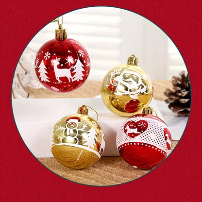 16pcs Christmas Ball Christmas Tree Decoration Ornaments for Home Decor Halloween New Year Navidad Pendant Ball Accessories