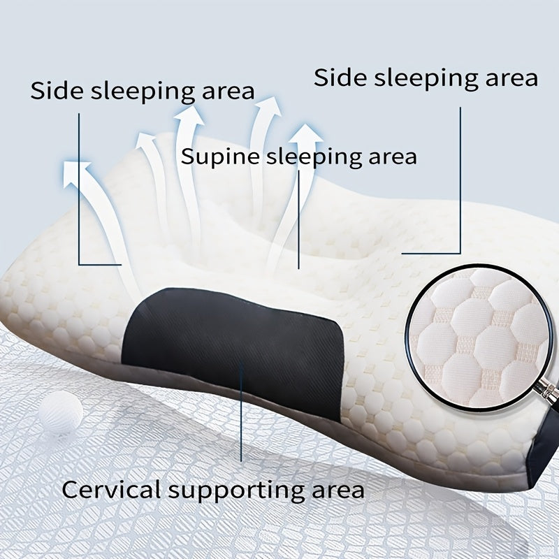 Almohada Cervical de Plumas de Ganso – Ergonómica, Cómoda y de Alta Calidad para Aliviar el Dolor de Cuello (Azul, Mediana)