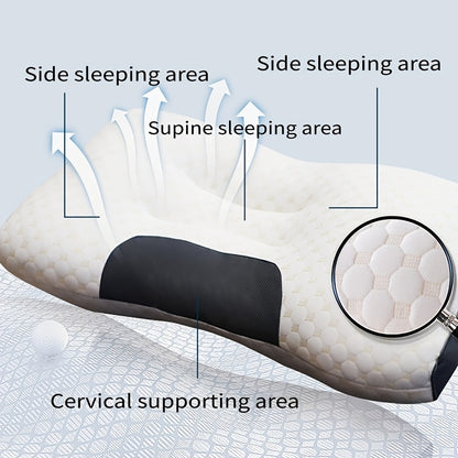 Almohada Cervical de Plumas de Ganso – Ergonómica, Cómoda y de Alta Calidad para Aliviar el Dolor de Cuello (Azul, Mediana)